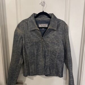 Wilson Faded Blue Leather Jacket